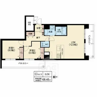 スプランディッド茨木天王【1階】の間取り