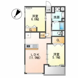 Prestige del 西海岸【1階】の間取り