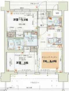 エステムコート南堀江Ⅱレアリス【11階】の間取り