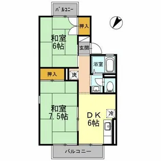 セジュールはくよう【1階】の間取り