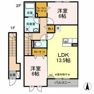 アクア・ミル A【2階】の間取り