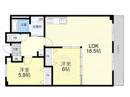 フローエンス吉田2【2階】の間取り