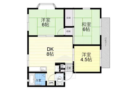 シャロームマイウィンディア【1階】の間取り