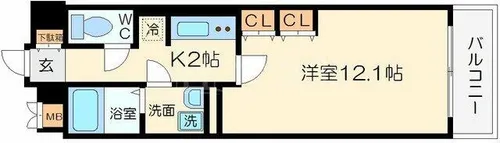 KAISEI阿波座【6階】の間取り