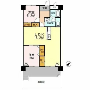 フィオーレ・アダチ【1階】の間取り