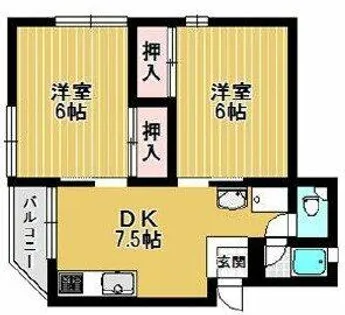 八木ハイツ【1階】の間取り
