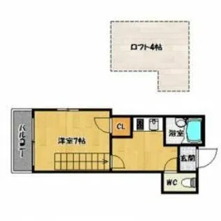 スリム竹下【1階】の間取り