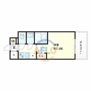 プレサンスOSAKA西中島リエゾン【6階】の間取り