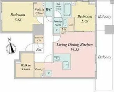 デュオフラッツ今池フレナ【1103号室】の間取り