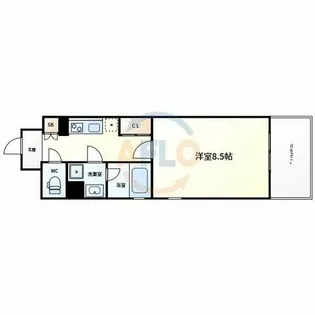 アスヴェル心斎橋東Ⅱ【11階】の間取り