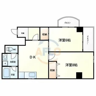 シャトー南船場【4階】の間取り
