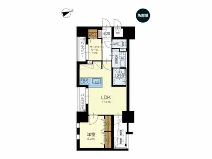 アースコートY’sシティ室町【12階】の間取り