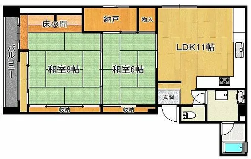 エントランスライフ金閣G【403号室】の間取り