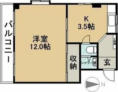 ガーデンハイツ神山【2階】の間取り
