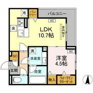 カリーノ姫宮【2階】の間取り