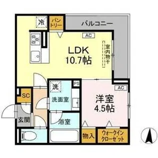 カリーノ姫宮【2階】の間取り