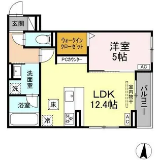 カリーノ姫宮【3階】の間取り