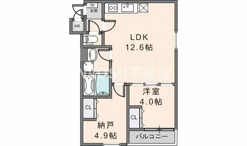 CASA花園【3階】の間取り