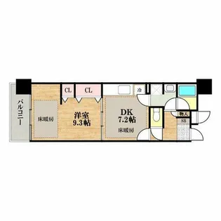 ロイヤルパークスなんば【9階】の間取り