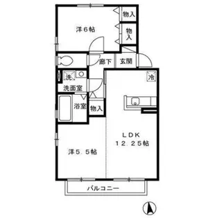 リビングタウン中曽根【202号室】の間取り