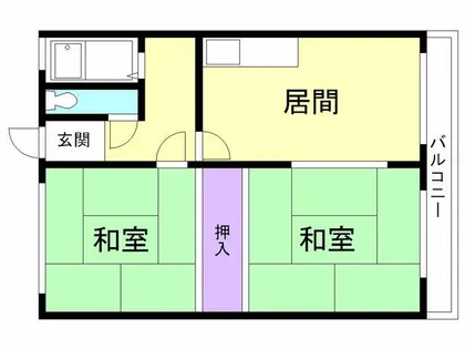 登別マンション【204号室】の間取り