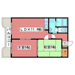 グリーンヒルシャトー【4階】の間取り