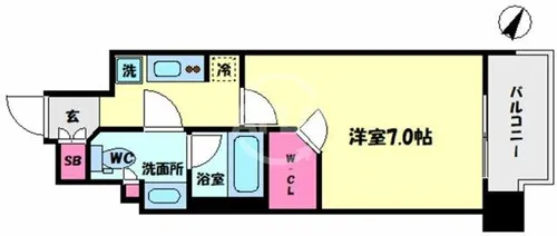 パークリュクス大阪京町堀【4階】の間取り