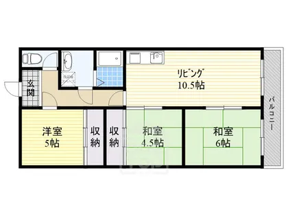 サンヴェール高槻【3階】の間取り