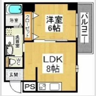 住吉橋ポルト【305号室】の間取り