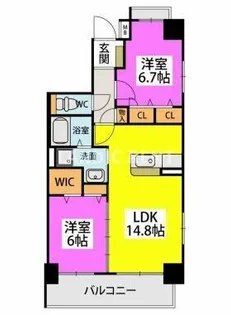 アウラ ビータ平尾【9階】の間取り
