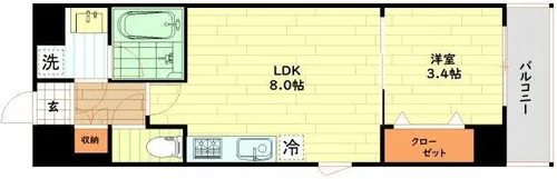 ジオエント福島野田レジデンス【14階】の間取り