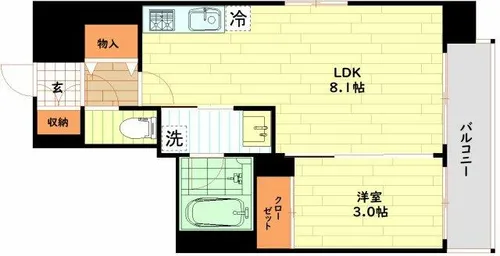 ジオエント福島野田レジデンス【6階】の間取り
