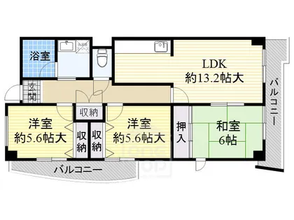 イリス南茨木【5階】の間取り
