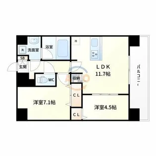 セイワパレス新大阪【7階】の間取り