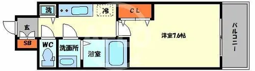 ジアコスモ大阪ベイシティ【7階】の間取り