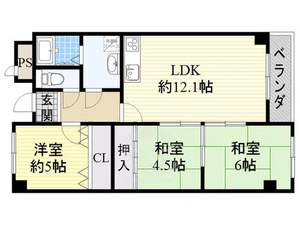 プランドール耳原【3階】の間取り