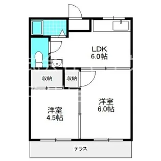 フジハイツ東棟【2階】の間取り