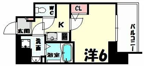 エスリード神戸三宮【13階】の間取り