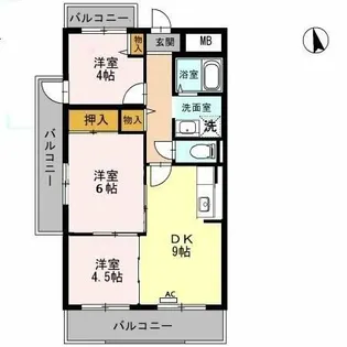 檜笠ハイツ【2階】の間取り