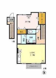 バイオ21 15-17【2階】の間取り