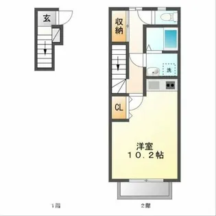 クレシタ神ノ輪【2D号室】の間取り
