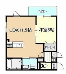 ARCA泉佐野 アルカイズミサノ【1階】の間取り