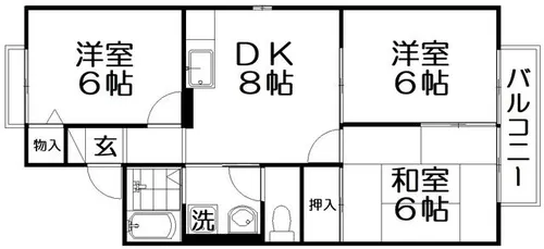 鹿芳館【201号室】の間取り
