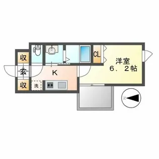 エステムコート名古屋栄プレシャス【1505号室】の間取り
