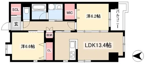 NOBLE LIFE 吹上【101号室】の間取り