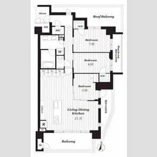 サンメゾン千種公園東【5階】の間取り