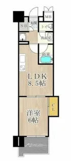マスターズレジデンス道頓堀Ⅲ【3階】の間取り