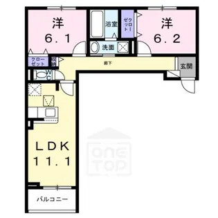 ソレイユ茨木【1階】の間取り