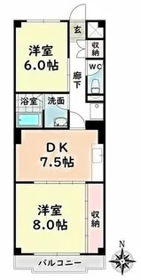 柵下マンション【4階】の間取り
