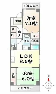 スエルテ菊住【4階】の間取り